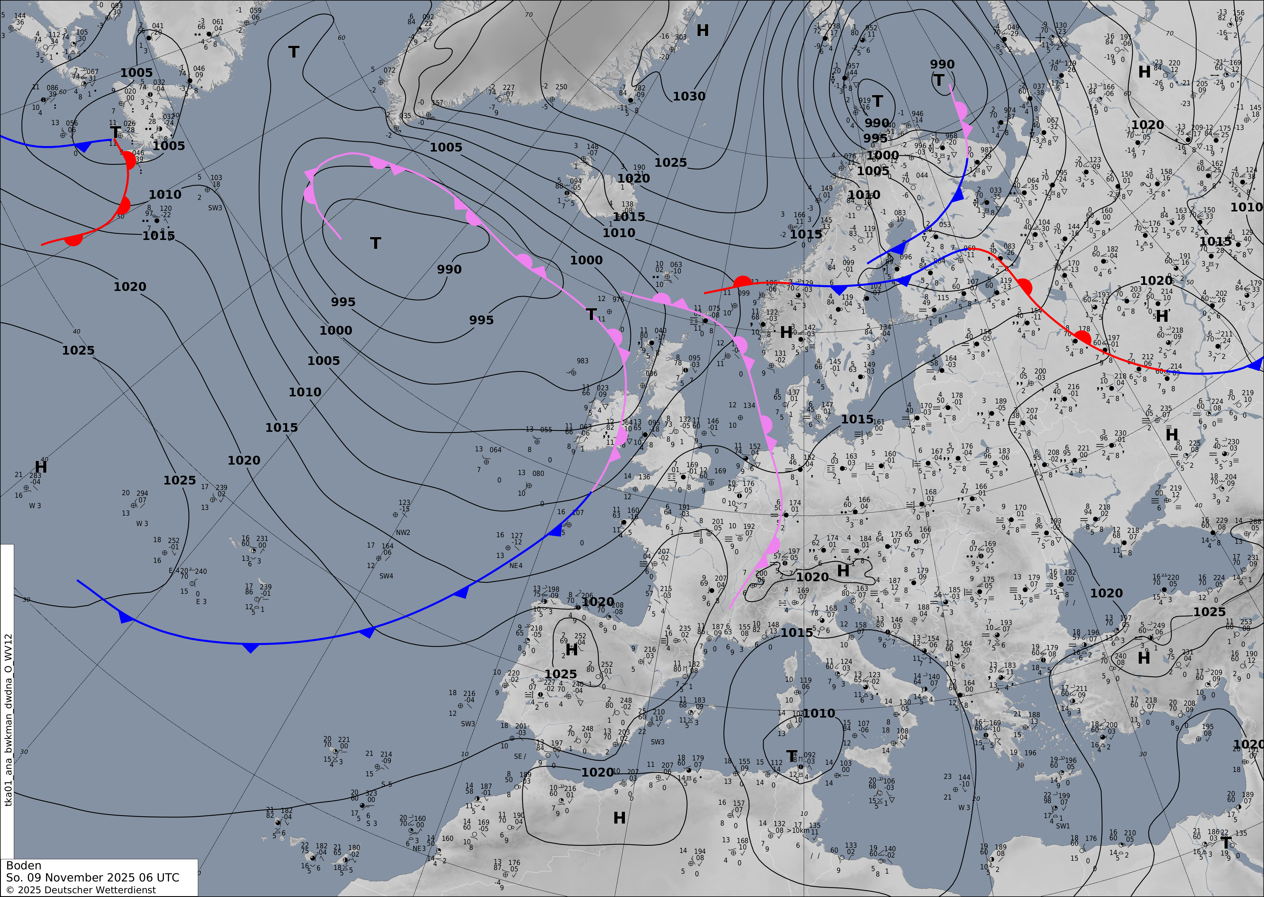 Mappa pressione al suolo