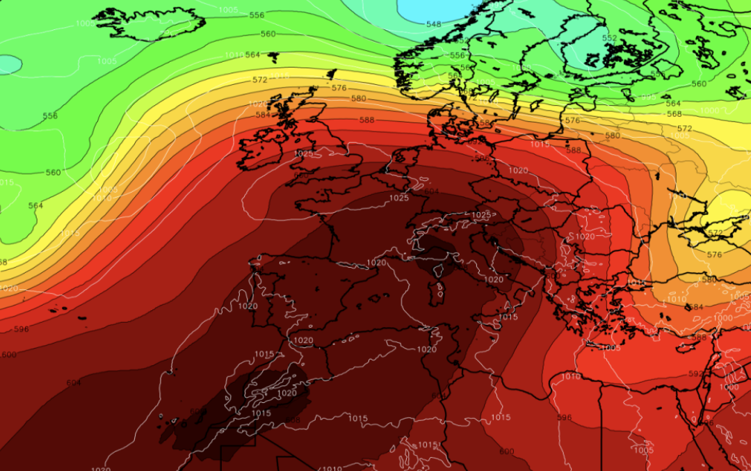 Esempio di Promontorio in una mappa a 500hPa